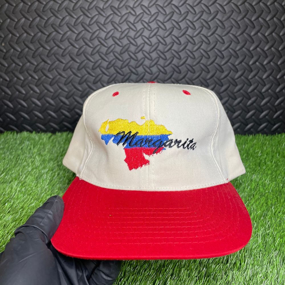 Vintage Margarita Columbia White Red Snap Back Hat Men's Fits All